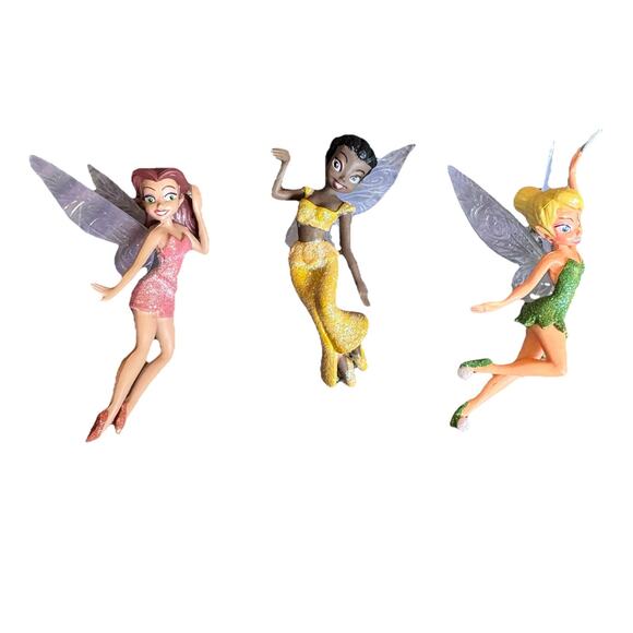 Lot of 3 Disney sparkle fairies fairy 4 in tall Tinkerbell Rosetta Iridessa Toys - Picture 1 of 7